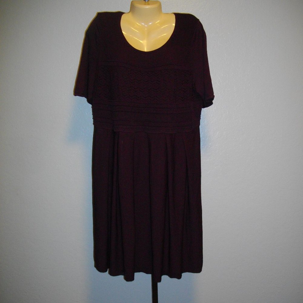 Lane Bryant Maroon Short Sleeves Dress 22/24